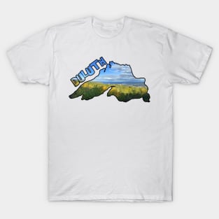 Lake Superior Outline (Duluth's Aerial Lift Bridge) T-Shirt